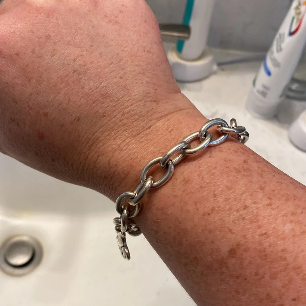Chunky silver bracelet - Picture 4 of 6